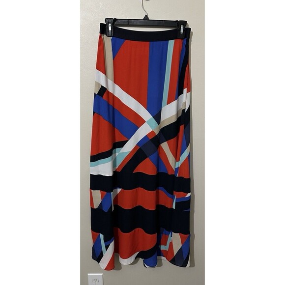 Adrienne Vittadini Maxi Skirt Womens XS‎ Striped Colorblock Colorful Festival - Picture 1 of 11